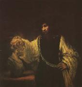 REMBRANDT Harmenszoon van Rijn Aristotle Contemplating the Bust of Homer (mk08) oil painting